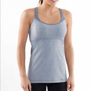Lululemon Cross My Heart Tank in Heathered Blurred Grey / Blurred Grey, small
